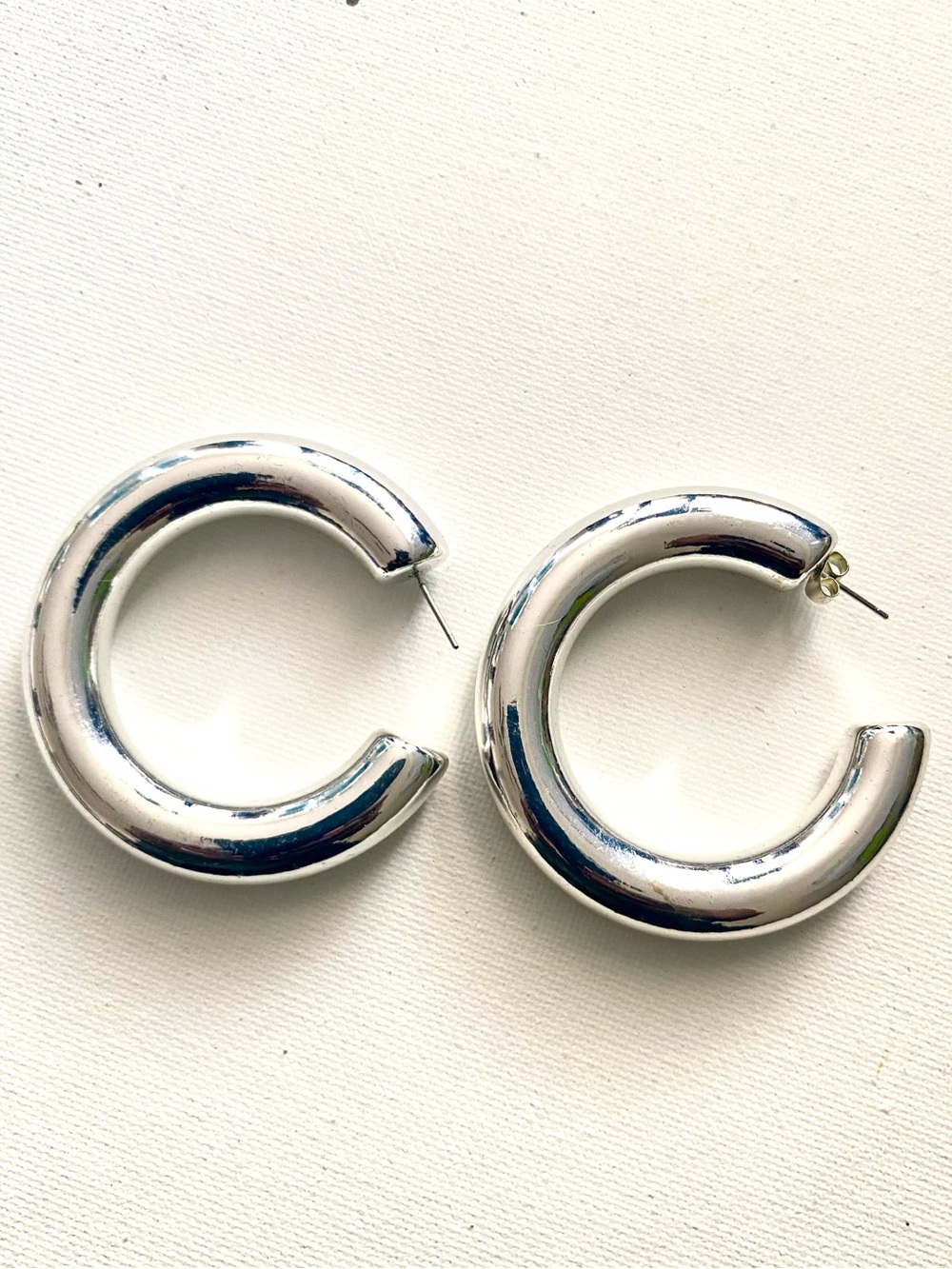Chunky Silver Hoop Earrings